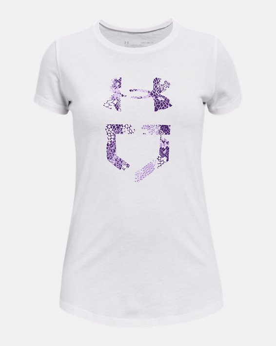 Girls' UA Softball Graphic Branded T-Shirt, White, pdpMainDesktop image number 0